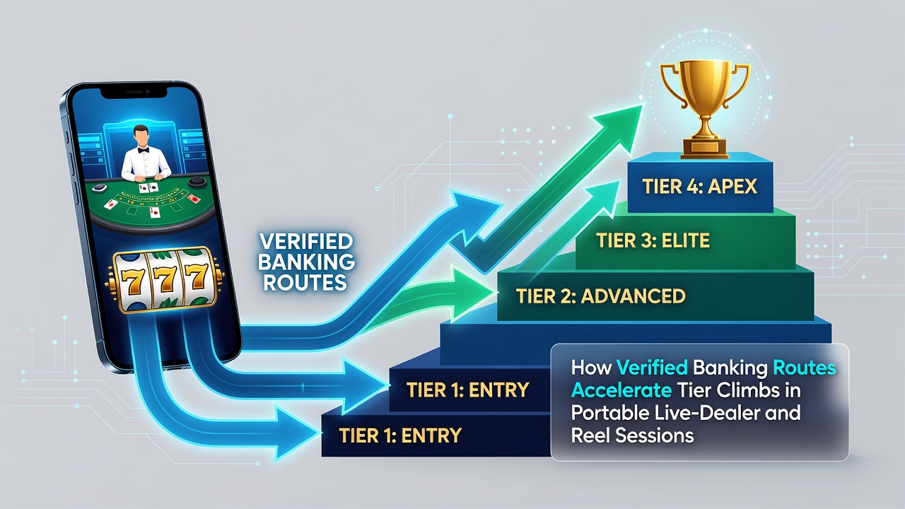 Dashboard einer mobilen Casino-App mit Loyalty-Status und Bankverifizierung