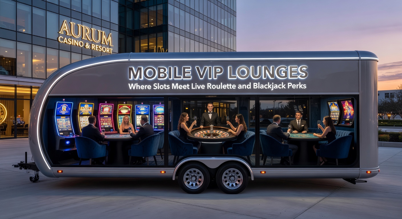 Nahaufnahme eines Live-Blackjack-Tisches in einer mobilen VIP-Lounge-App, umgeben von leuchtenden Slot-Maschinen und Roulette-Rad
